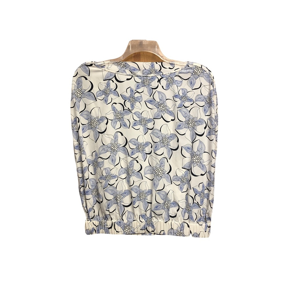 Diane Von Furstenberg Cream and Blue Floral Tank Top